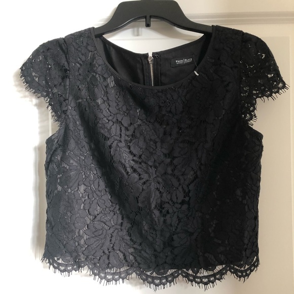 Black lace crop top - Picture 1 of 3